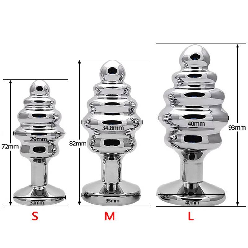 Prata/ouro espiral anal plug g ponto de metal butt plug inferior jóias dilatador expansor anal ânus adulto sexo brinquedos bunda erótica plug