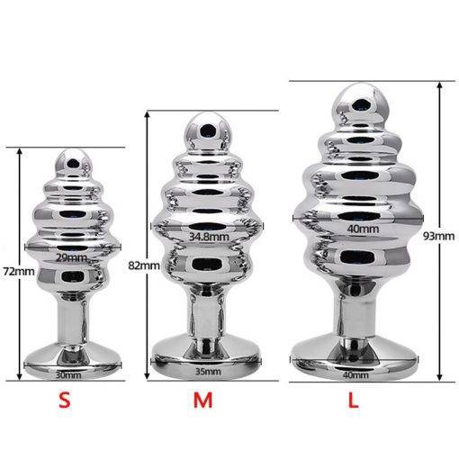 Prata/ouro espiral anal plug g ponto de metal butt plug inferior jóias dilatador expansor anal ânus adulto sexo brinquedos bunda erótica plug Inserção Plug anal