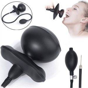 Mordaça Inflável Cavidade Dupla Strapless Inflável BDSM Mordaça