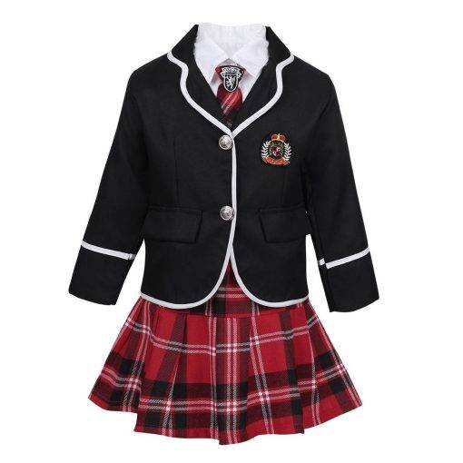 Disfraz de uniforme escolar a cuadros de Japón para niña y niño, uniforme escolar británico para fiesta de carnaval, disfraces de fantasía para Cosplay Vestuário