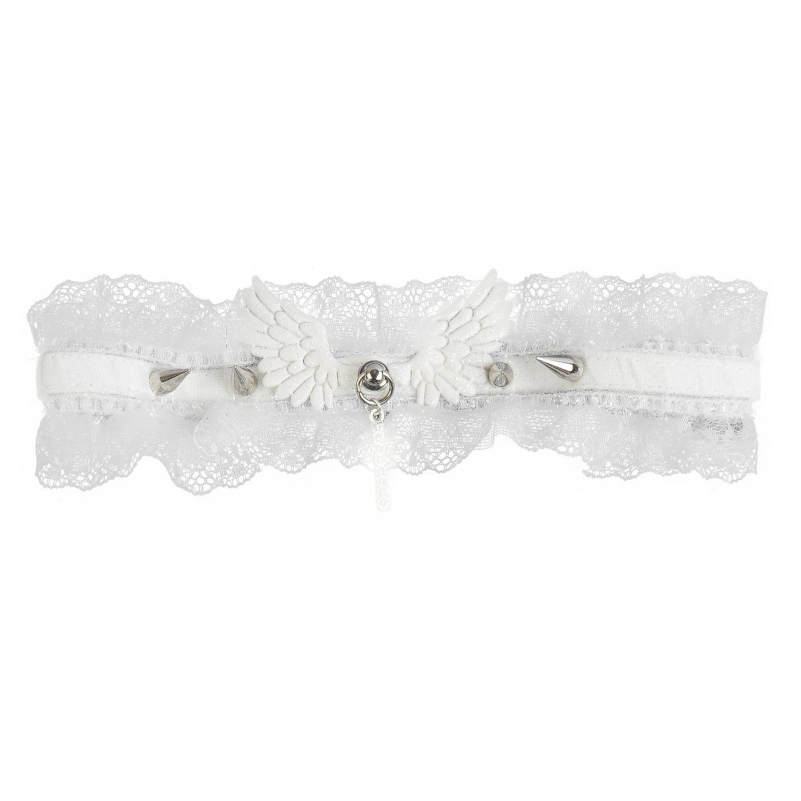 Lolitas de cuello para mujer, gargantilla de corazón de encaje Vintage hecha a mano para mujer, Collar gótico con lazo y campana, accesorios