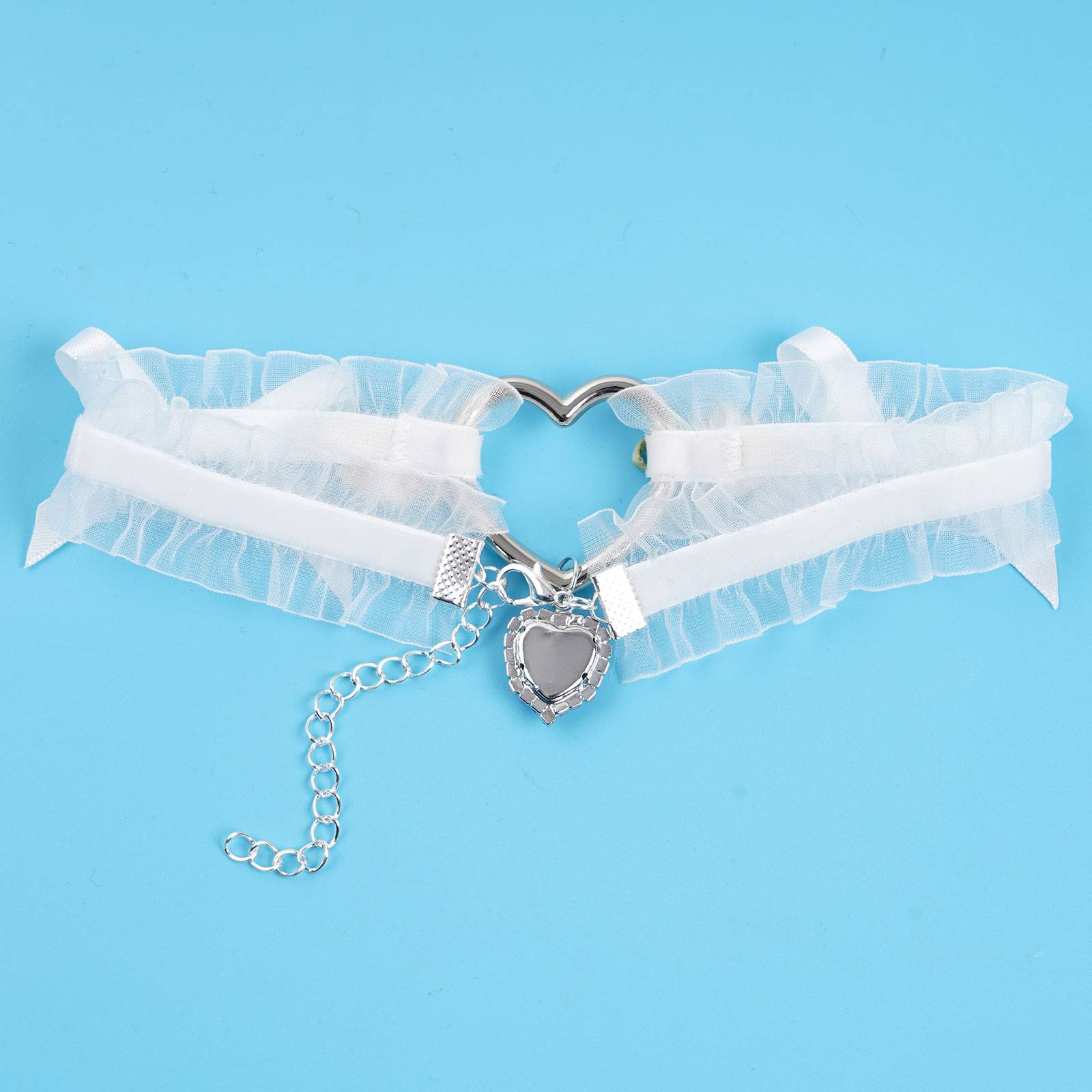 Lolitas de cuello para mujer, gargantilla de corazón de encaje Vintage hecha a mano para mujer, Collar gótico con lazo y campana, accesorios