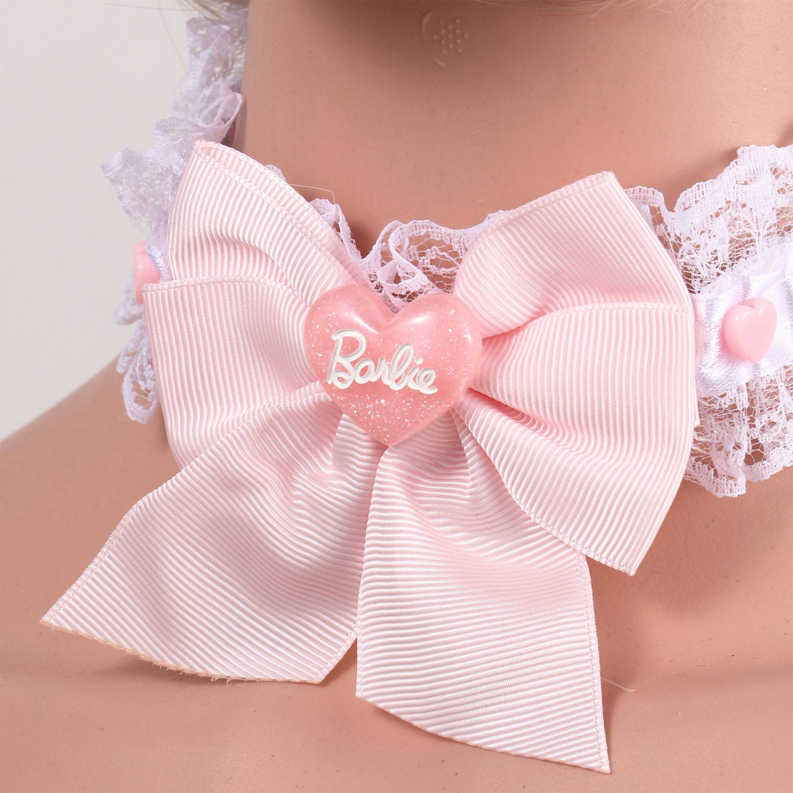 Lolitas de cuello para mujer, gargantilla de corazón de encaje Vintage hecha a mano para mujer, Collar gótico con lazo y campana, accesorios