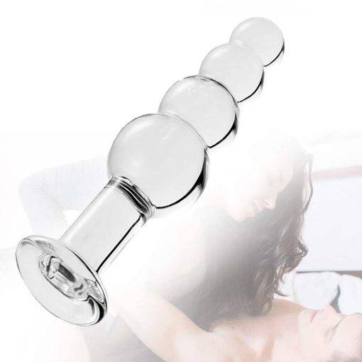 Plug Anal de Vidro Butt Glass Beads 18CM Inserção