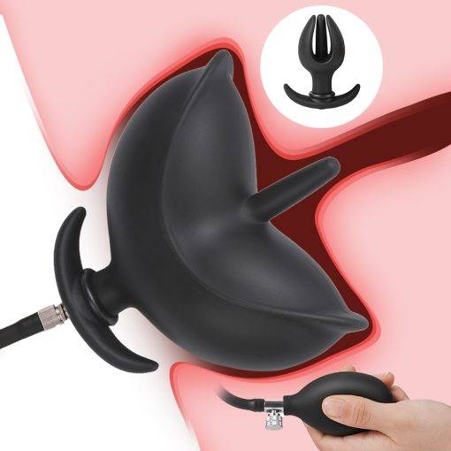 Botão de flor inflado anal plug bomba separada expansível grande butt plug próstata massageador ânus dilatador anal vibrador brinquedos sexuais para homem Inserção