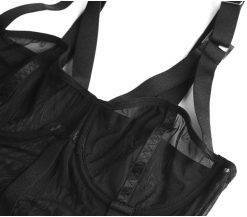 Cinoon sexy espartilho lingerie bustier erótico superior feminino rendas push up bra alça de ombro ajustável mais tamanho underbust corsele Vestuário