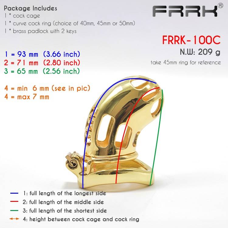 Frrk ouro masculino castidade galo gaiola para homem dobrar tubo metal bondage dispositivo sexualidade brinquedos pênis anéis eróticos produtos