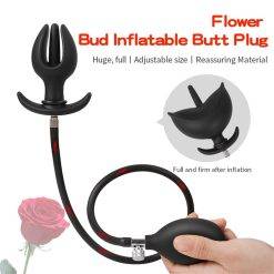 Plug Anal Botão de Flor Inflável Inserção Plug anal Estimulador de Próstata Inflável