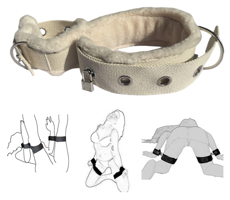 Cama bondage coxa kit resistente lona algemas travamento anklecuffs bdsm conjunto de restrições de perna