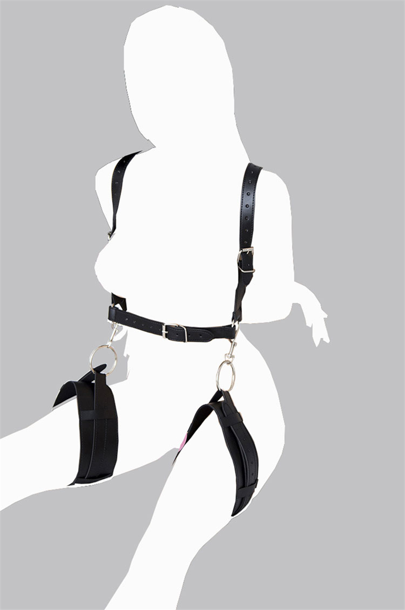 Bdsm bondage conjunto aberto perna divisor hogtie legcuffs sexo de couro real brinquedos para mulheres cintos