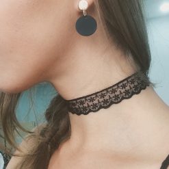 Acessório de tatuagem gótica feminino, gargantilha estilo boêmio clássico com renda preta, joia para presente n004 Vestuário