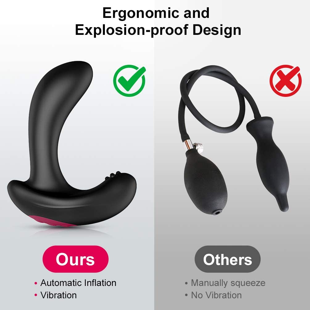 Controle remoto sem fio masculino massagem de próstata vibrador inflável anal plug expansão vibratório sexo anal brinquedos para homens mulher