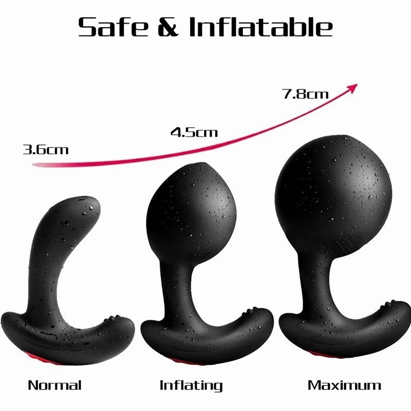 Controle remoto sem fio masculino massagem de próstata vibrador inflável anal plug expansão vibratório sexo anal brinquedos para homens mulher