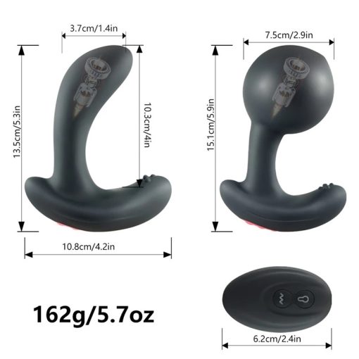 Controle remoto sem fio masculino massagem de próstata vibrador inflável anal plug expansão vibratório sexo anal brinquedos para homens mulher Vibradores