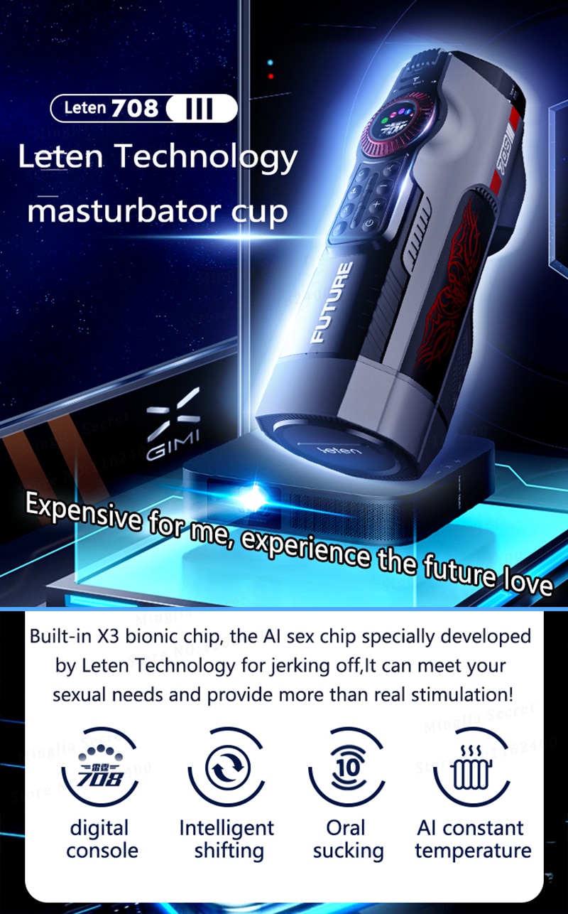 Leten 708iii pistão de sucção automática telescópica masturbador masculino real vagina vibrador aquecimento gemendo brinquedos da máquina do sexo para o homem