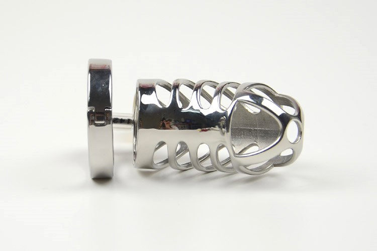 Cinto de Castidade Anel Dobradiça Steel Chastity Medium Locked Cock Cage