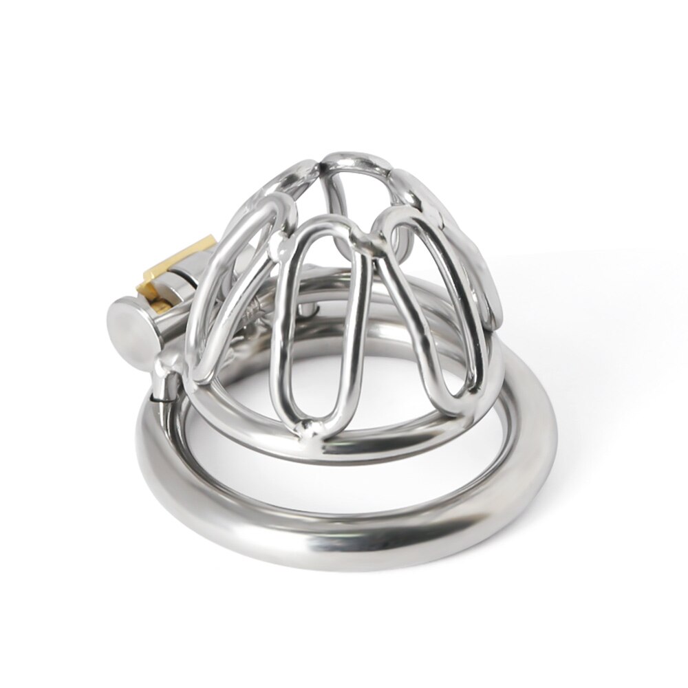 NOVO Micro Chastity Cage Aço Inoxidável Masculino Chastity Device Anéis Penis Cage Adulto Cinto Fetish Lockable Sex Toys para Homens