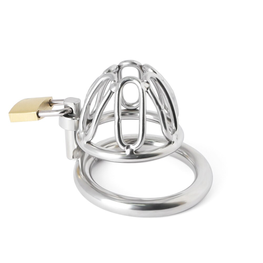 NOVO Micro Chastity Cage Aço Inoxidável Masculino Chastity Device Anéis Penis Cage Adulto Cinto Fetish Lockable Sex Toys para Homens