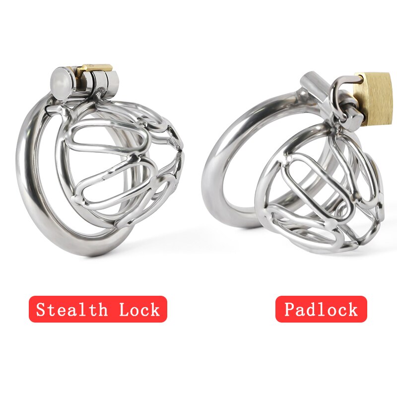 NOVO Micro Chastity Cage Aço Inoxidável Masculino Chastity Device Anéis Penis Cage Adulto Cinto Fetish Lockable Sex Toys para Homens