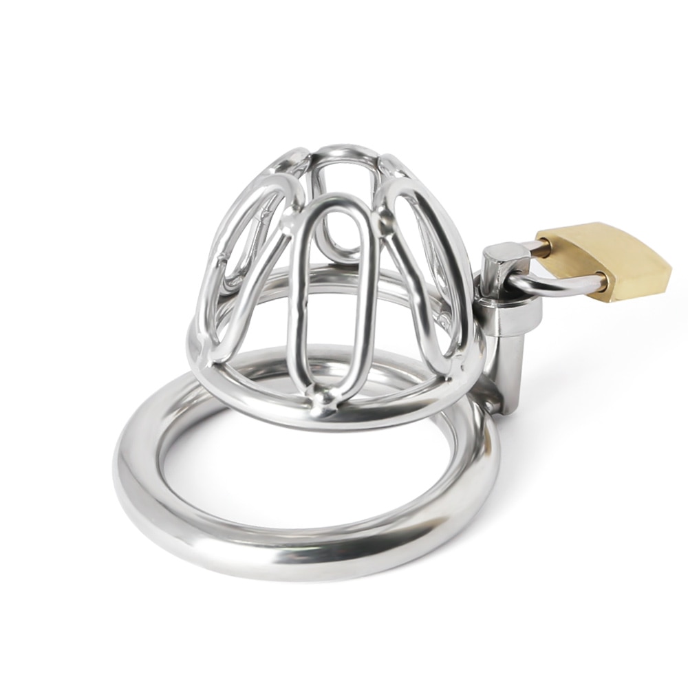 NOVO Micro Chastity Cage Aço Inoxidável Masculino Chastity Device Anéis Penis Cage Adulto Cinto Fetish Lockable Sex Toys para Homens