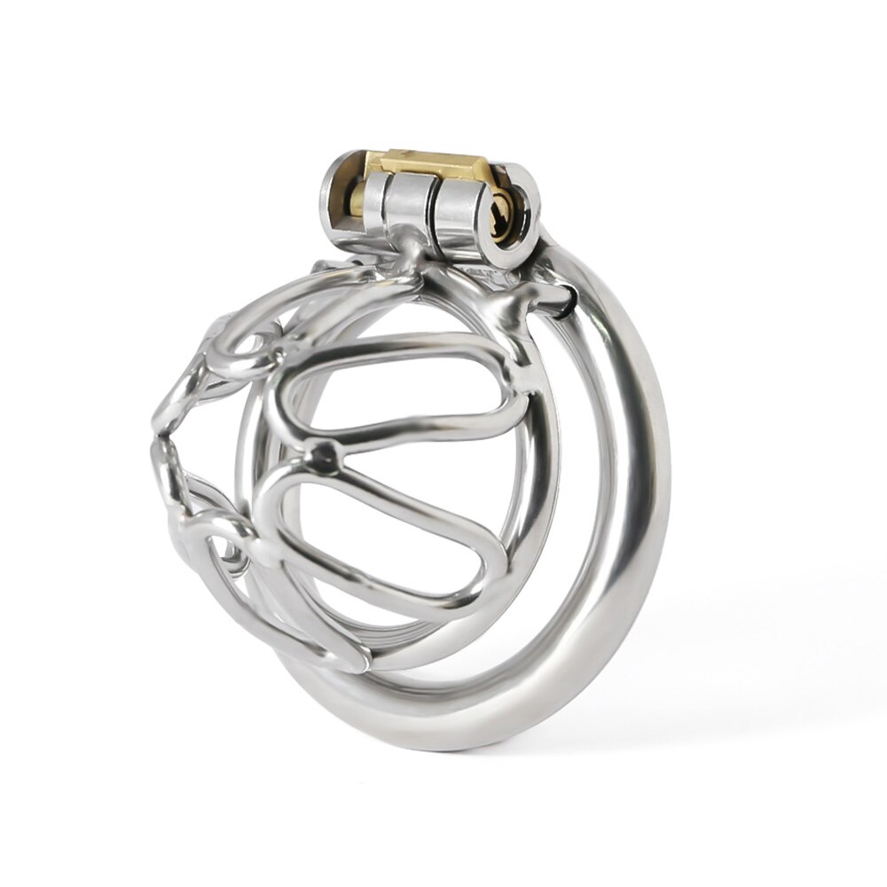 NOVO Micro Chastity Cage Aço Inoxidável Masculino Chastity Device Anéis Penis Cage Adulto Cinto Fetish Lockable Sex Toys para Homens