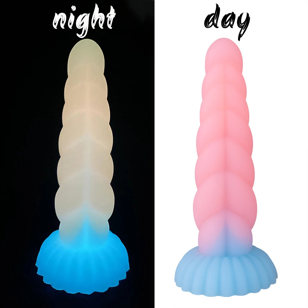 Cute New Luminous Dildo Brinquedos Sexuais Anal para Mulheres Homens Coloridos Glowing buttplug Big Dildos Masturbador Feminino Butt Plug Adult Toy