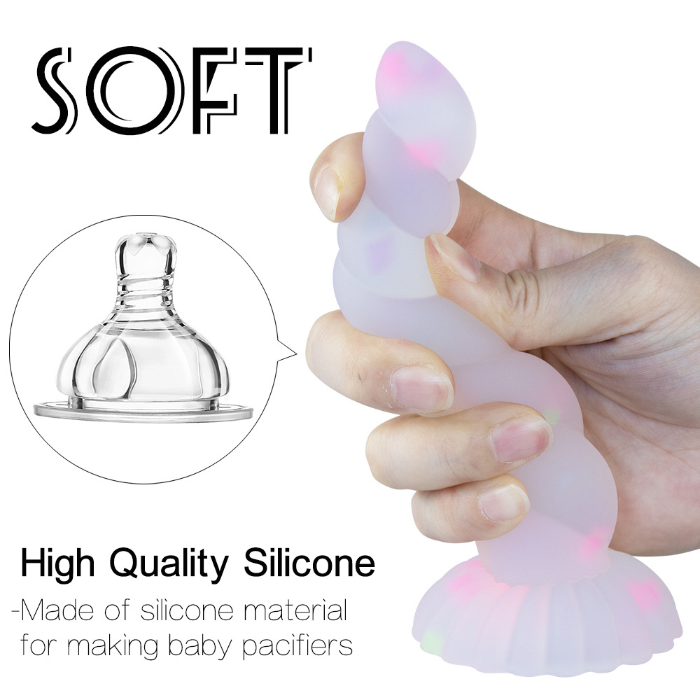 Cute New Luminous Dildo Brinquedos Sexuais Anal para Mulheres Homens Coloridos Glowing buttplug Big Dildos Masturbador Feminino Butt Plug Adult Toy