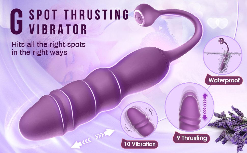 Metoy-Empurrante G Spot Vibrador Dildo, Vibrador do Clitóris, Mamilo e Estimulação Anal, 10 Vibração, 9 Modos de Empurração