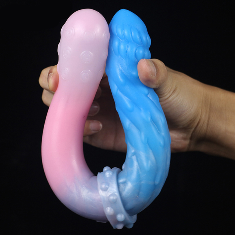 Smmq estrangeiro colorido duplo dildo 12.6 Polegada longo brinquedo do sexo anal para gay lésbica silicone líquido macio butt plug clitóris stimulae