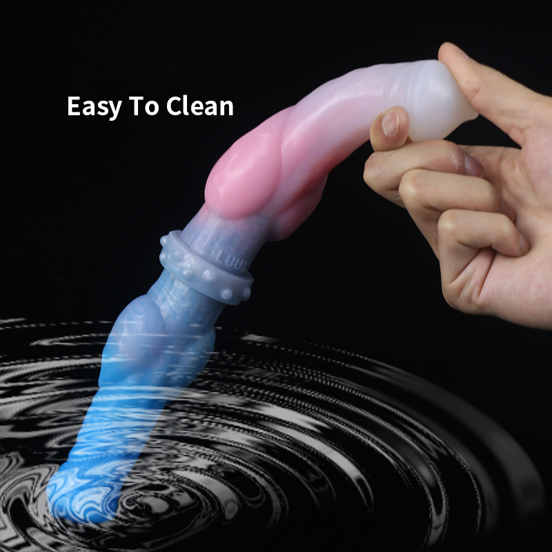 Smmq 40*5 cm duplo dildo animal cavalo pau enorme lobo nó falso pênis macio silicone colorido butt plug anal brinquedo do sexo para homem