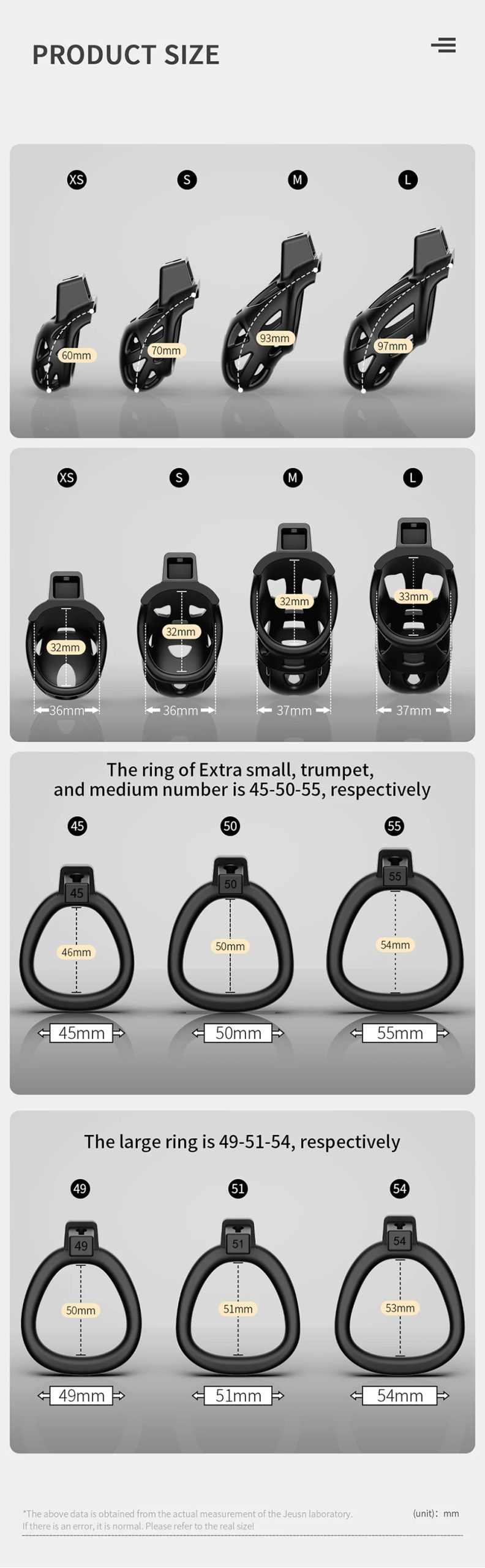 2023 High Quality Cobra Male Chastity Cage With 3 Size Arc Penis Rings Discreet Sissy Femboy Cock Cage Devices Men Adult Goods