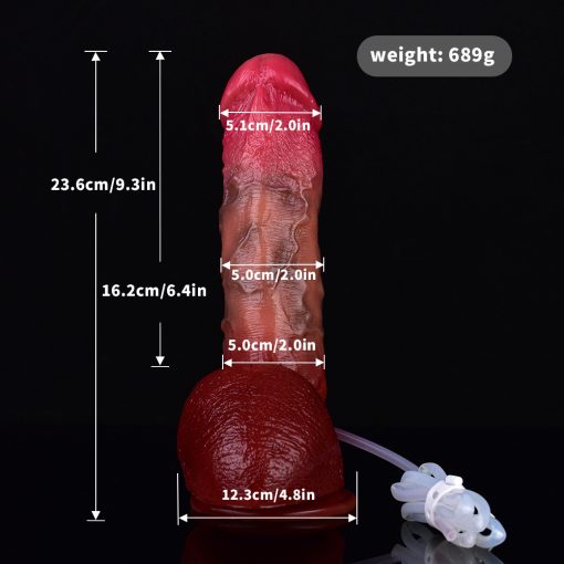 Pênis Realista de Esguicho Dildo de Ejaculação Squirt Testículos Ventosa