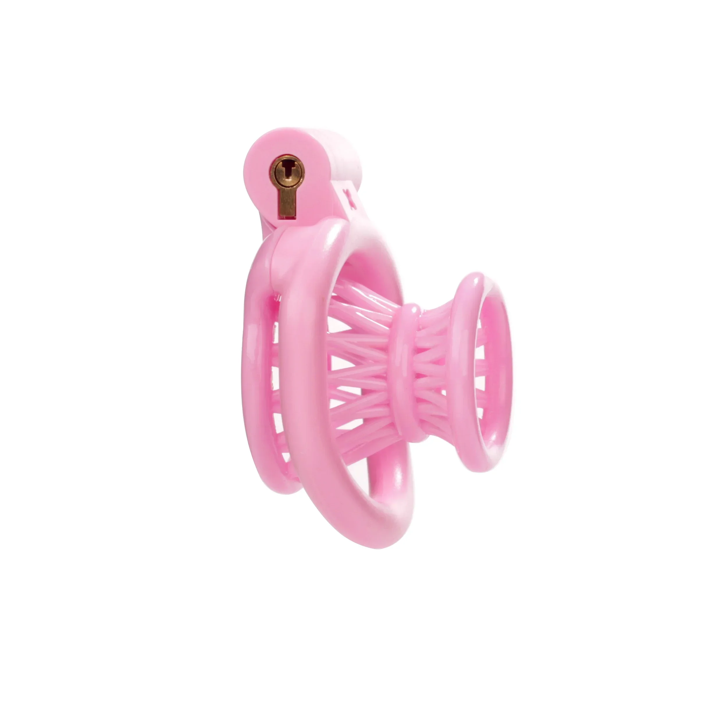 ABS Negative Chastity Cage para Homens, Leve Pequeno Sissy Cock Lock Device, 4 anéis de pênis tamanho, Brinquedos para adultos, BDSM Shop