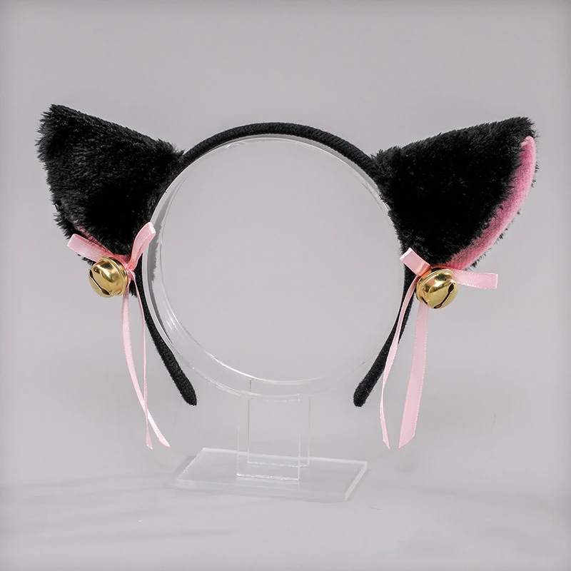 Bela Masquerade Cat Orelhas Headband, Bonito Pele Orelhas Forma, Bell Headwear, Anime Party Costume, Hairbands, Acessórios de cabelo