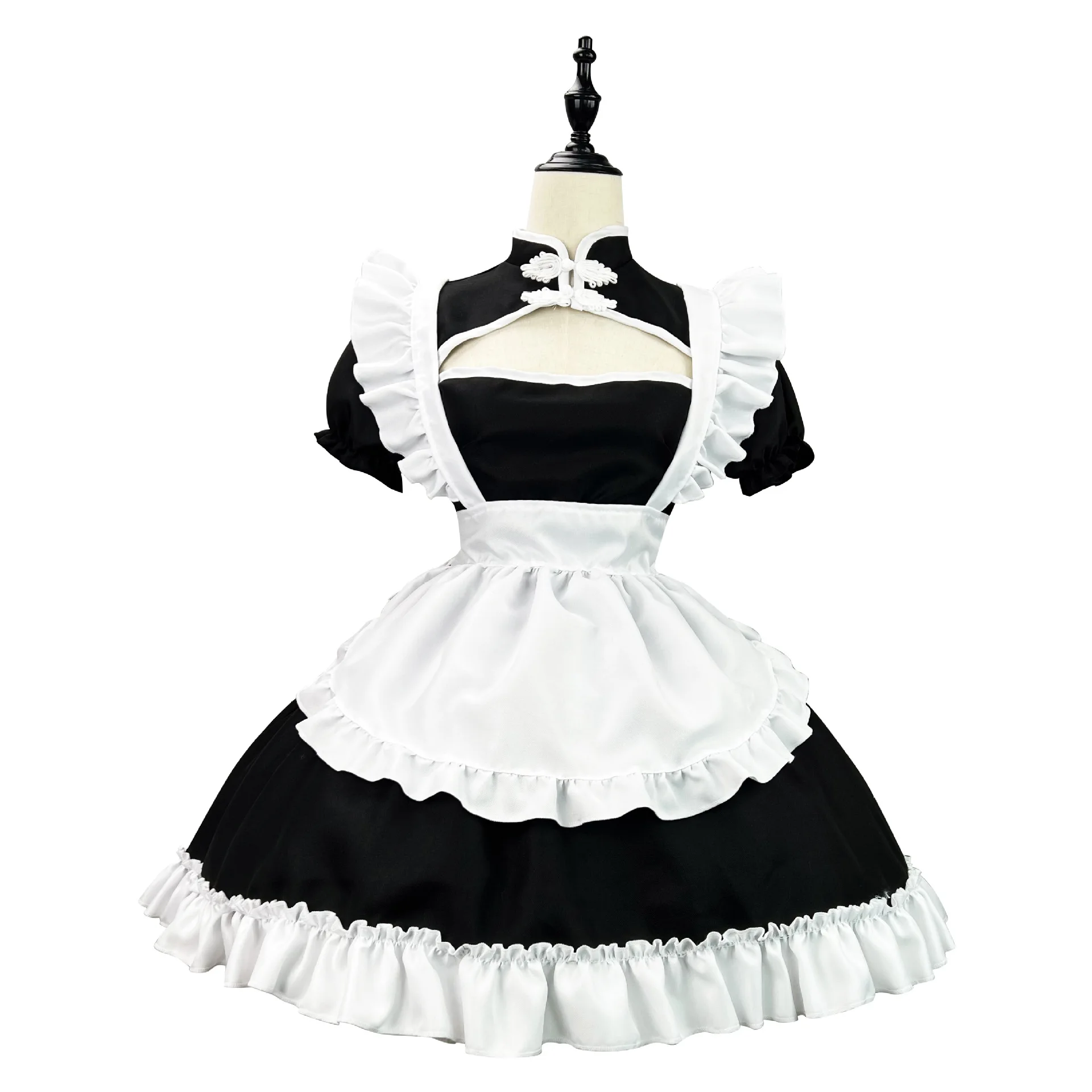 Anime Cosplay Maid Costume, Lolita Princesa, Dia das Bruxas, Preto, Branco, Menina da Escola Japonesa, Roupas Kawaii, Plus Size