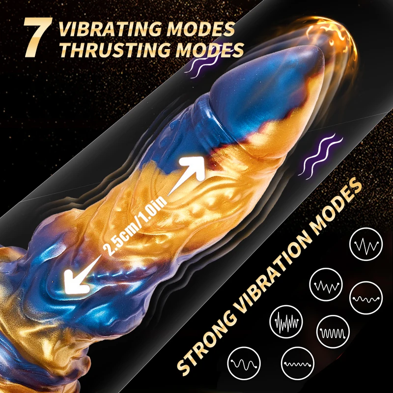 Dildo Empurrante de Controle Remoto para Mulheres, 7 Modos, Vibrador Anal Grosso Enorme, Vibrador Monstro, Ventosa Penis, Brinquedos Sexuais