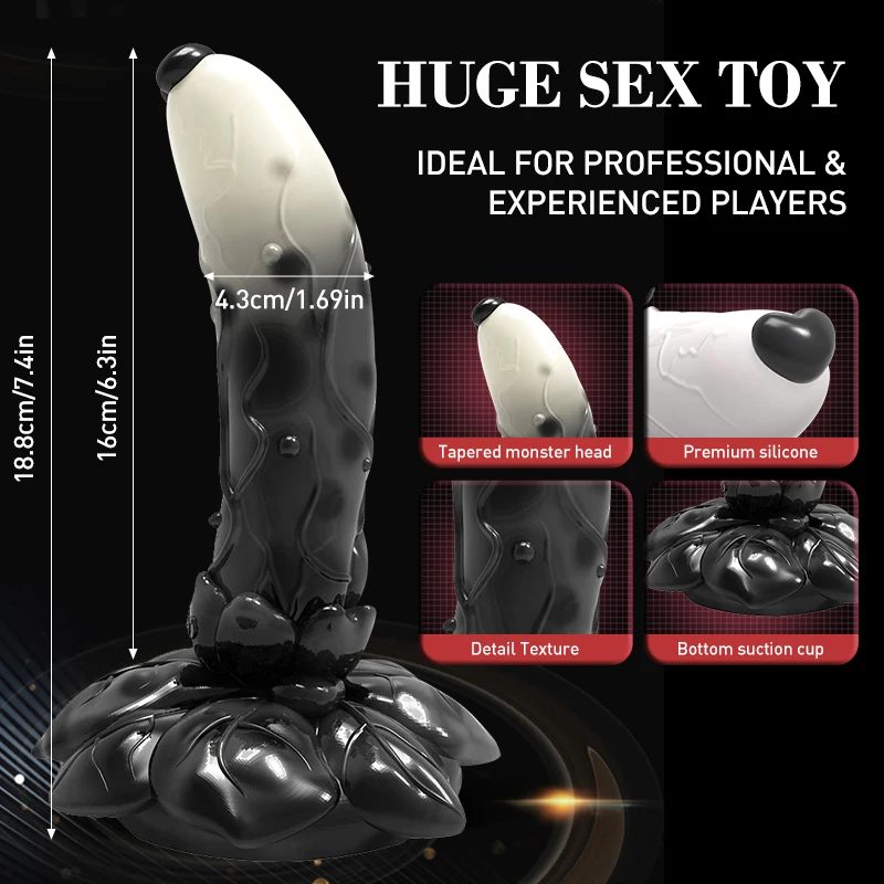 Dildo Monstro de Silicone Mulher, Homem de Gingerbread, Ventosa Forte, Dragão, Plug Anal, Fantasia, Colorido, Fofos, Brinquedos Sexuais