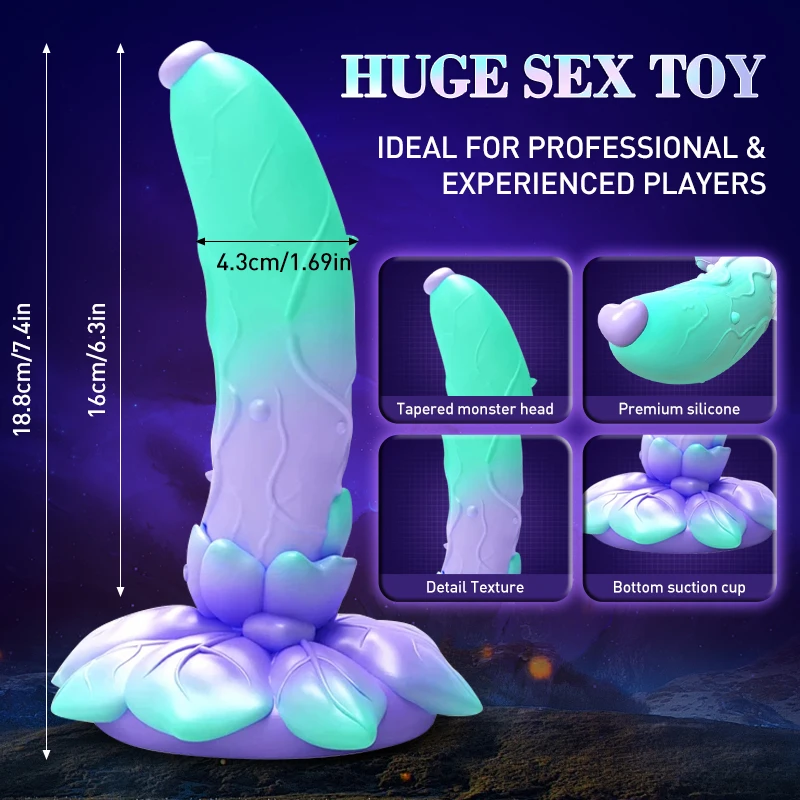 Dildo Monstro de Silicone Mulher, Homem de Gingerbread, Ventosa Forte, Dragão, Plug Anal, Fantasia, Colorido, Fofos, Brinquedos Sexuais