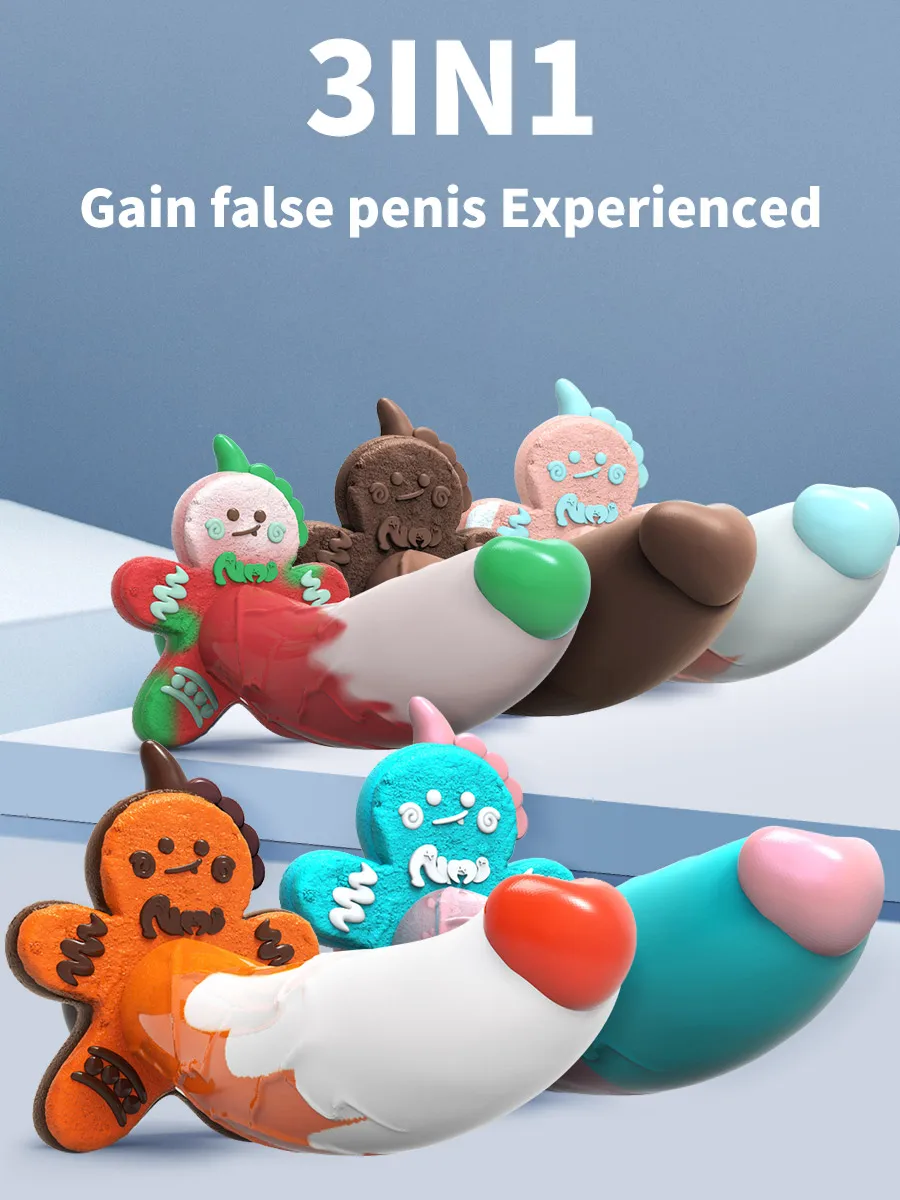 Dildo Monstro de Silicone Mulher, Homem de Gingerbread, Ventosa Forte, Dragão, Plug Anal, Fantasia, Colorido, Fofos, Brinquedos Sexuais