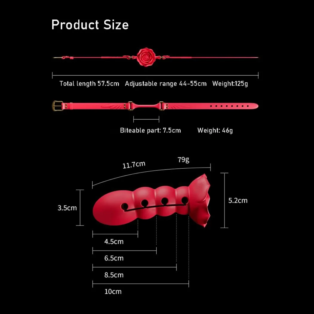 Ajustável Rose Plug Oral para Casais, Bondage Boca Bola, Boca Aberta Mordaça, Jogos para Adultos, Eróticos Flertando Sex Toys, 4 Posições, Novo, 2022