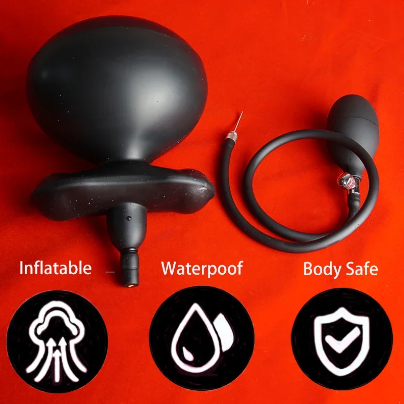 Silicone BDSM Bondage Slave Gag, Inflável Boca Gags Bola com Bomba Destacável, Brinquedos Sexuais para Casais, Restrições, Role Play