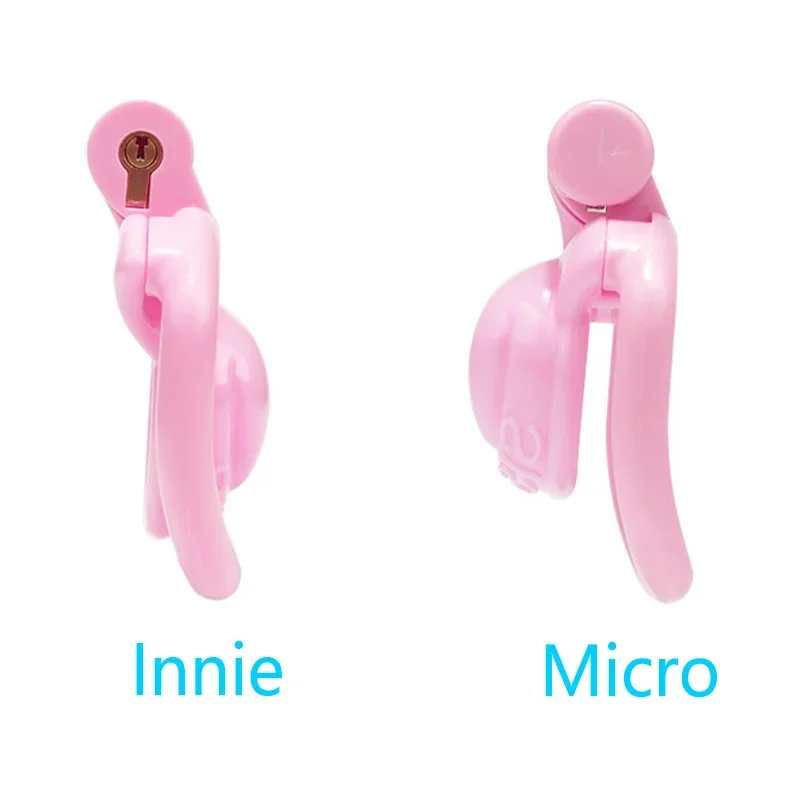 Bonito Sissy Chastity Cage para Masculino, Penis Binding Device, Negative Pink Chastity Lock, 4 Anéis Strap, Adulto Sex Toys, Novo