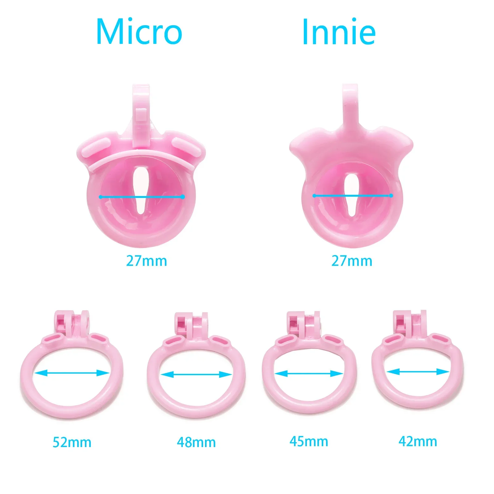 Bonito Sissy Chastity Cage para Masculino, Penis Binding Device, Negative Pink Chastity Lock, 4 Anéis Strap, Adulto Sex Toys, Novo