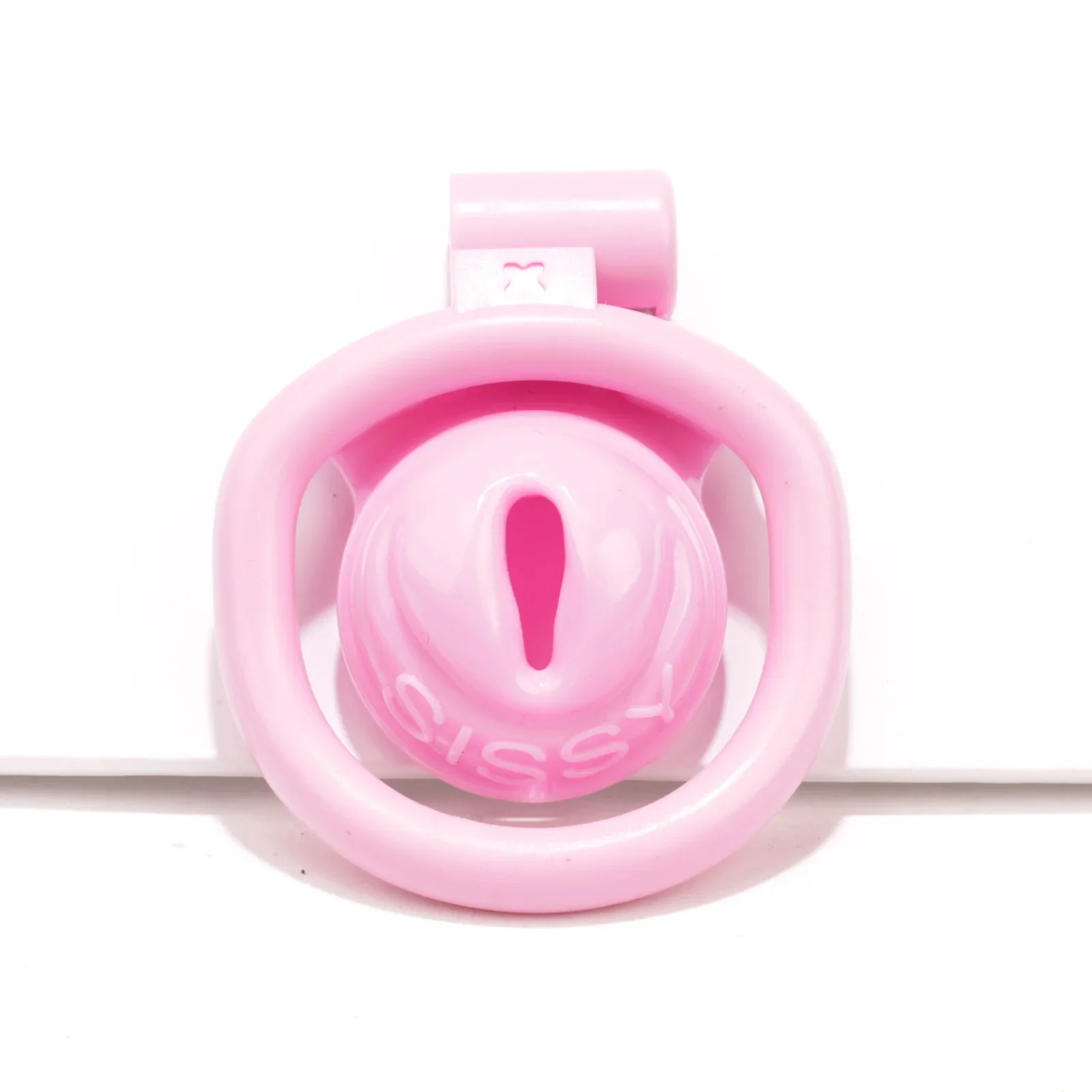 Bonito Sissy Chastity Cage para Masculino, Penis Binding Device, Negative Pink Chastity Lock, 4 Anéis Strap, Adulto Sex Toys, Novo