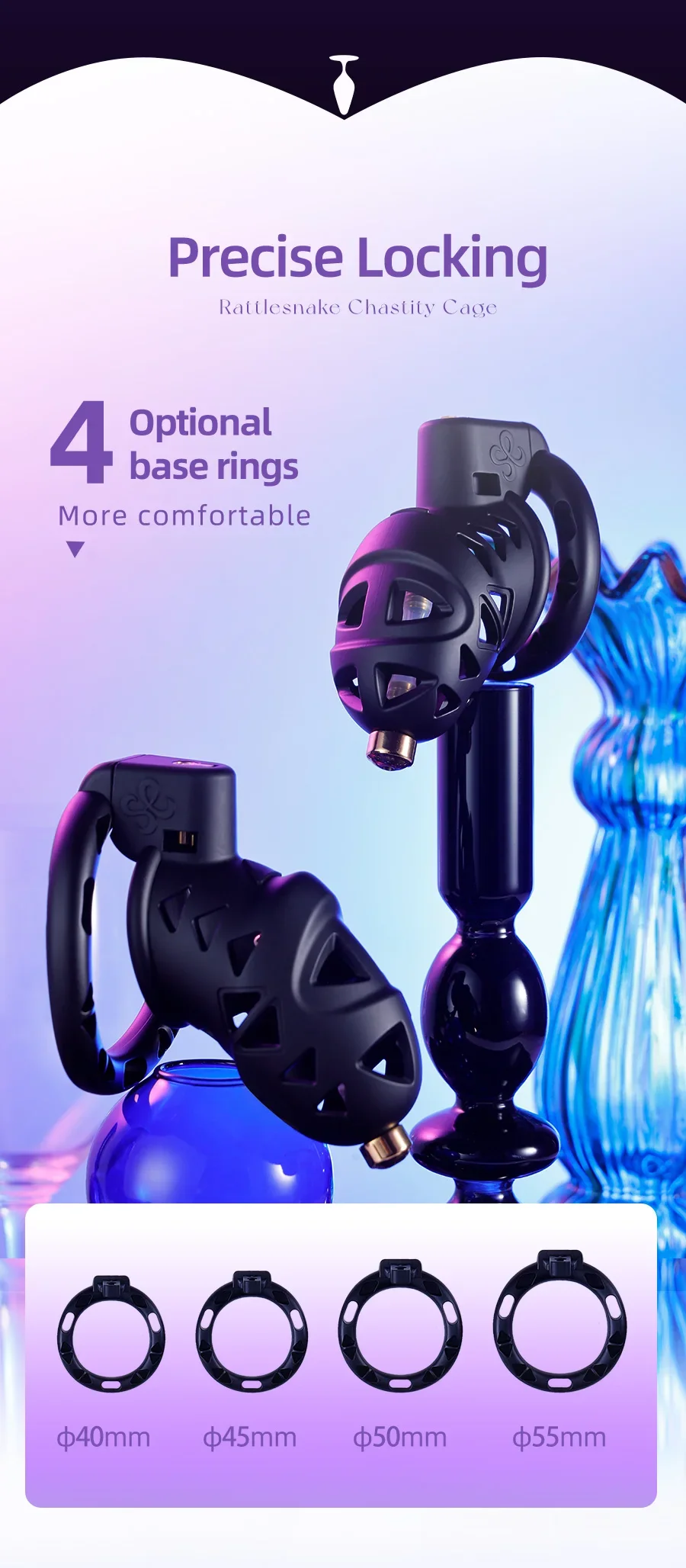 Chastity Cage Device for Masculino, Penis Lock, Anel, Cinto, Cinto, Plug Anal, Fetiche, Casal, Produto erótico, Adulto, Produto erótico, Novo, 4 tamanhos