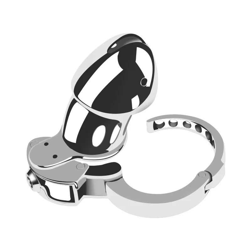 Anel de gaiola de castidade ajustável para homens, bloqueio penis pesado, Bird Cock, Slave Bondage, Restraint Sex Toy, Metal pequeno e grande