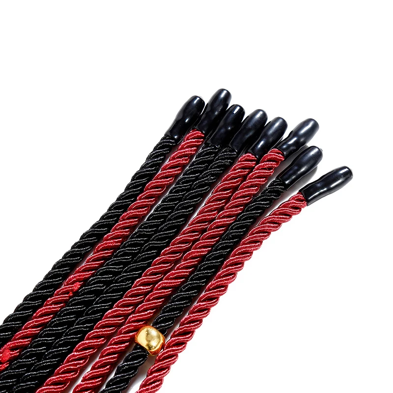 Vermelho e preto duplo jogo trançado corda chicote, equitação Flogger Paddle, chicotes de adestramento de treinamento do cavalo, 63cm