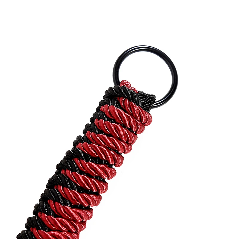 Vermelho e preto duplo jogo trançado corda chicote, equitação Flogger Paddle, chicotes de adestramento de treinamento do cavalo, 63cm