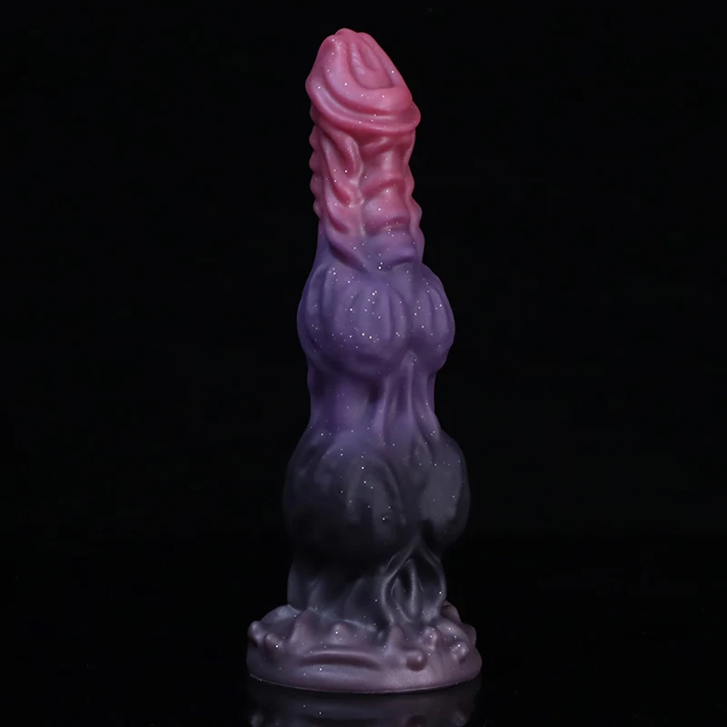 Dildo de silicone com ventosa para mulheres, nó grande duplo, cachorro, animal, flexível, lobo, tomada anal, loja de sexo, brinquedos sensuais, 18 Plus, novo