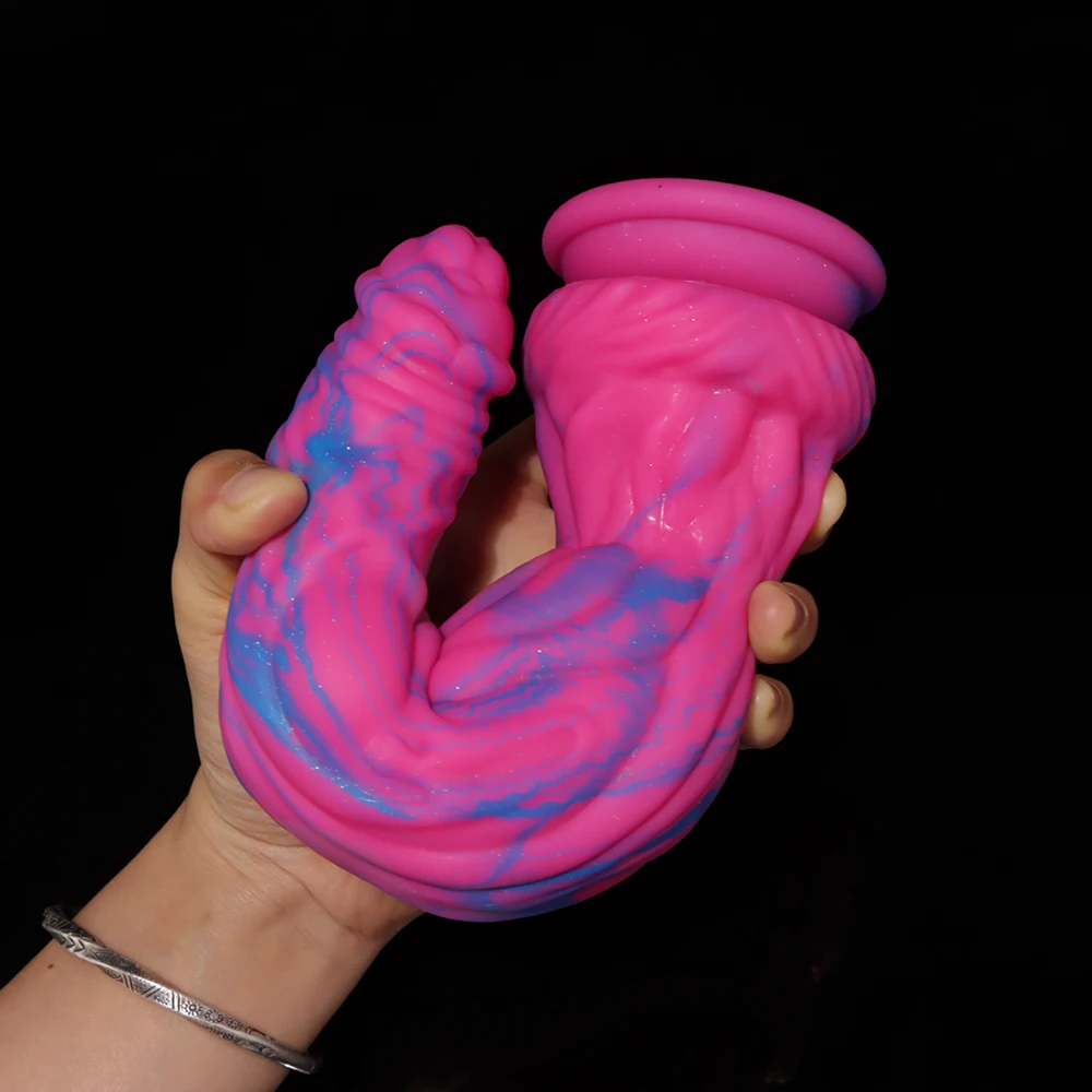 Novo pênis grande de silicone líquido para homens e mulheres, brinquedo sexual realista com dildo massageador de animais